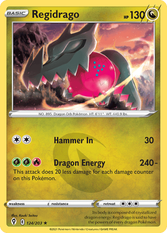 Regidrago Evolving Skies Pokemon Card