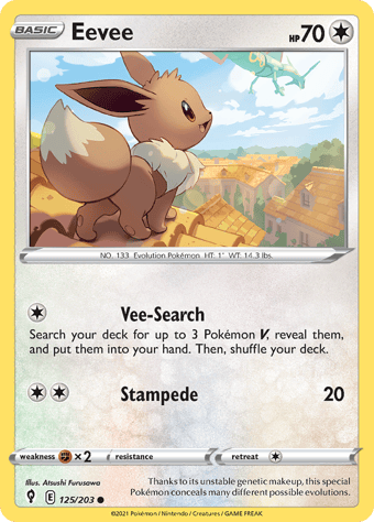 Eevee Evolving Skies Pokemon Card