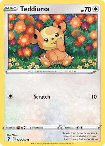 Teddiursa Evolving Skies Pokemon Card