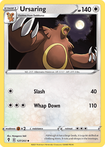 Ursaring Evolving Skies Pokemon Card