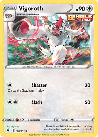 Vigoroth Evolving Skies Pokemon Card