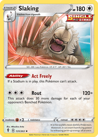 Slaking Evolving Skies Pokemon Card