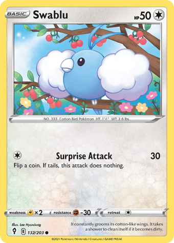 Swablu Evolving Skies Pokemon Card