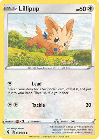 Lillipup Evolving Skies Pokemon Card
