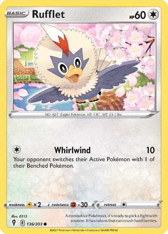 Rufflet Evolving Skies Pokemon Card