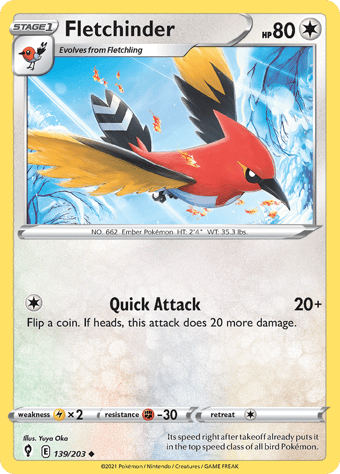 Fletchinder Evolving Skies Pokemon Card