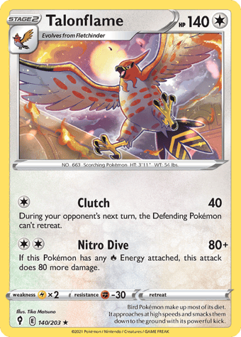 Talonflame Evolving Skies Pokemon Card