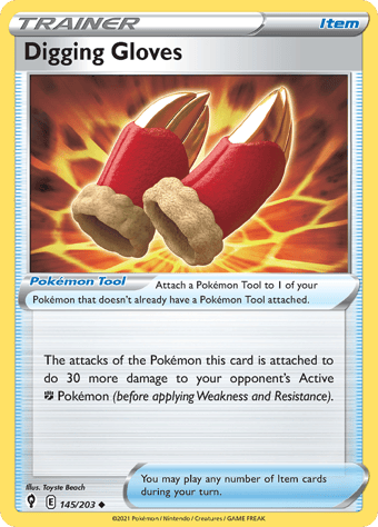 Digging Gloves Evolving Skies Pokemon Card