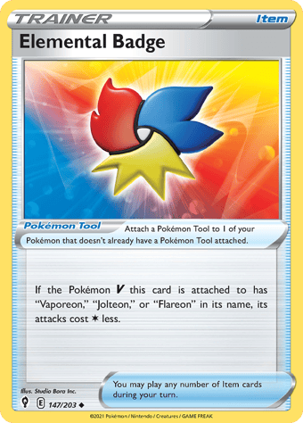 Elemental Badge Evolving Skies Pokemon Card