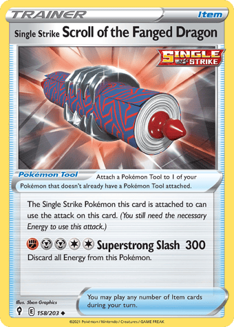 Single Strike Scroll of the Fanged Dragon Evolving Skies Pokemon Card