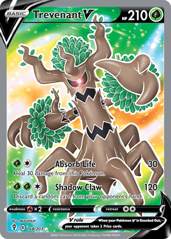 Trevenant V Evolving Skies Pokemon Card