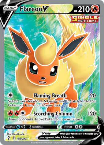 Flareon V Evolving Skies Pokemon Card
