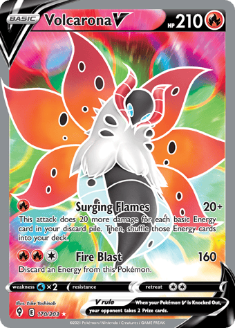 Volcarona V Evolving Skies Pokemon Card