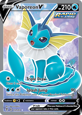 Vaporeon V Evolving Skies Pokemon Card