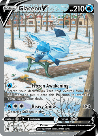 Glaceon V Evolving Skies Pokemon Card