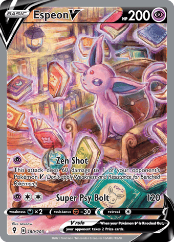 Espeon V Evolving Skies Pokemon Card