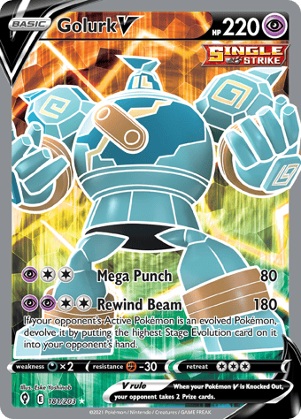 Golurk V Evolving Skies Pokemon Card