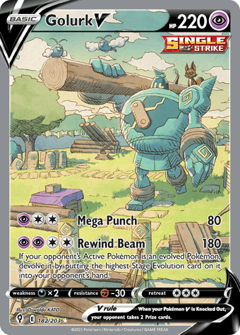 Golurk V Evolving Skies Pokemon Card