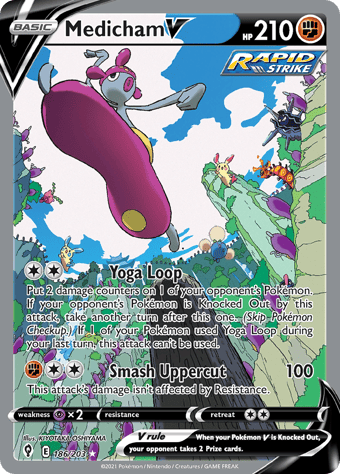 Medicham V Evolving Skies Pokemon Card