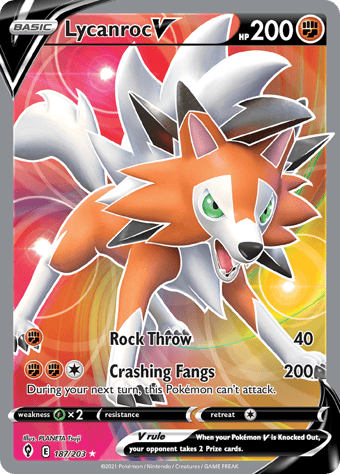 Lycanroc V Evolving Skies Pokemon Card