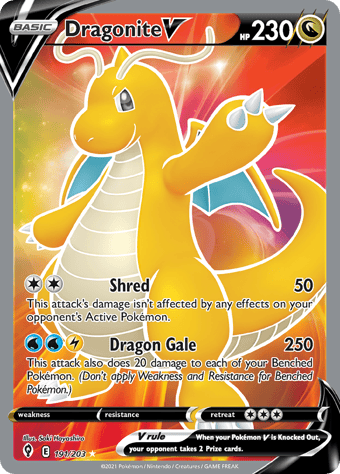 Dragonite V Evolving Skies Pokemon Card
