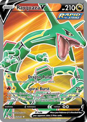 Rayquaza V Evolving Skies Pokemon Card