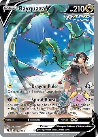 Rayquaza V Evolving Skies Pokemon Card
