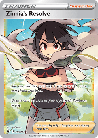 Zinnia’s Resolve Evolving Skies Pokemon Card