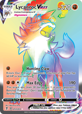 Lycanroc VMAX Evolving Skies Pokemon Card
