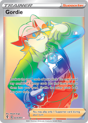 Gordie Evolving Skies Pokemon Card