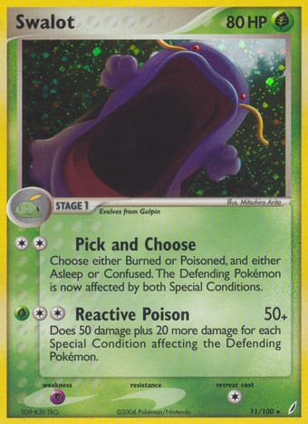 Swalot EX Crystal Guardians Pokemon Card