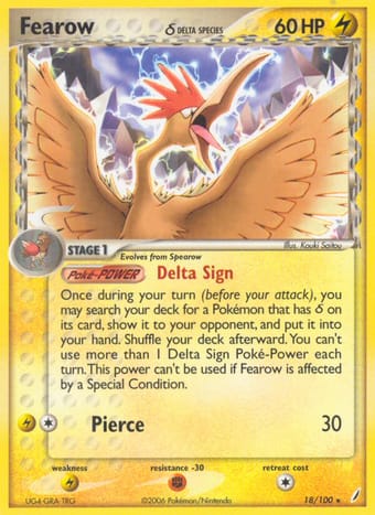 Fearow δ EX Crystal Guardians Pokemon Card