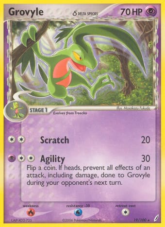 Grovyle δ EX Crystal Guardians Pokemon Card