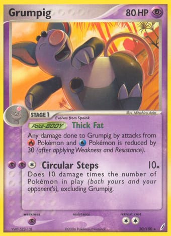 Grumpig EX Crystal Guardians Pokemon Card