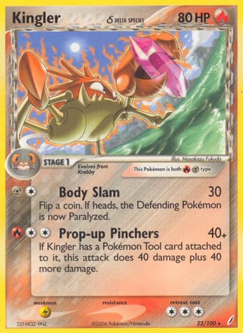 Kingler δ EX Crystal Guardians Pokemon Card