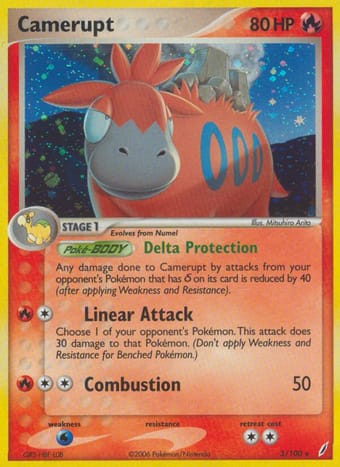 Camerupt EX Crystal Guardians Pokemon Card