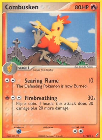 Combusken EX Crystal Guardians Pokemon Card