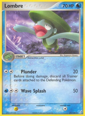 Lombre EX Crystal Guardians Pokemon Card