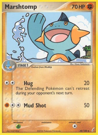 Marshtomp EX Crystal Guardians Pokemon Card