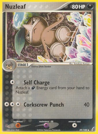 Nuzleaf EX Crystal Guardians Pokemon Card