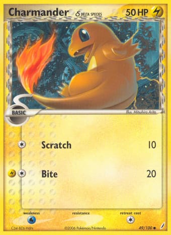 Charmander δ EX Crystal Guardians Pokemon Card