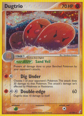 Dugtrio EX Crystal Guardians Pokemon Card