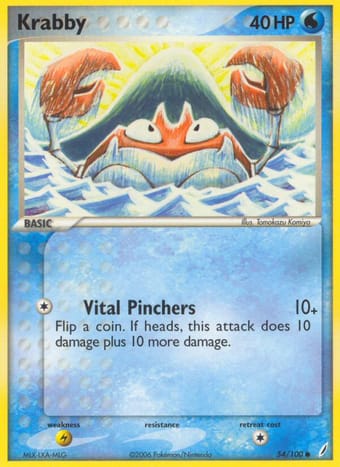 Krabby EX Crystal Guardians Pokemon Card