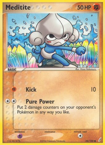 Meditite EX Crystal Guardians Pokemon Card