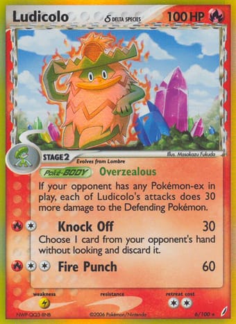 Ludicolo δ EX Crystal Guardians Pokemon Card