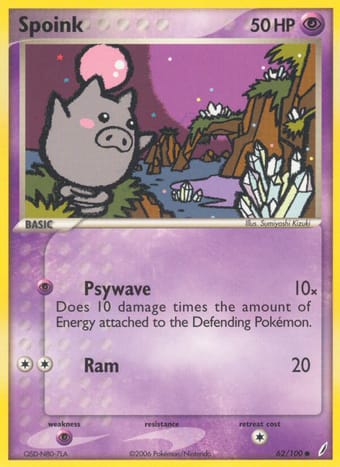 Spoink EX Crystal Guardians Pokemon Card
