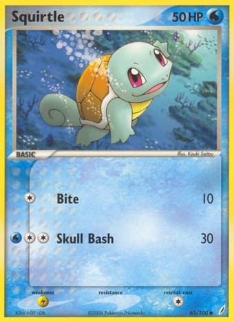 Squirtle EX Crystal Guardians Pokemon Card