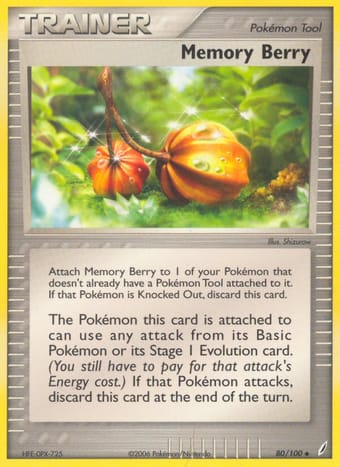 Memory Berry EX Crystal Guardians Pokemon Card
