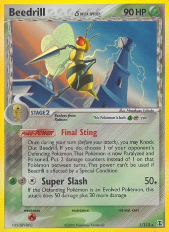 Beedrill δ EX Delta Species Pokemon Card