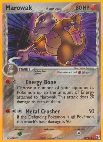 Marowak δ EX Delta Species Pokemon Card